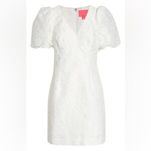 Lilly Pulitzer Citra Floral Embroidered Puff Sleeve Sheath Dress Resort White 4